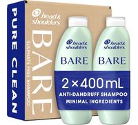 Head & Shoulders Anti dandruff Shampoo, Pure Clean, Sulphate free, 2 x 400 ml, Duo Pack. Bare Shampoo For Oily Scalp, Minimal Ingredients, Free from Dyes