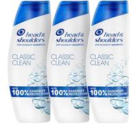 Head & Shoulders Classic Clean Anti Dandruff Shampoo, 3x400ml, Up to 100% Flake Free, Clinically Proven, For Any Hair and Scalp Type, For Daily use, Clean Feeling