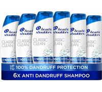 Head & Shoulders Classic Clean Dandruff Shampoo, Pack of 6 ( 6 x 250 ml), Clini