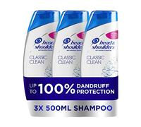 Head & Shoulders Classic Clean Shampoo Multipack, Anti Dundruff, (3 x 500 ml) SAVINGS PACK, Dandruff Scalp Treatment, Paraben-free, Clinically-proven Deep Clean, 1,5l