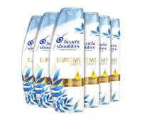 Head & Shoulders Moisturising Shampoo Supreme Moisture Dandruff Shampoo for Soft Hair 6 x 400 ml, Pack of 6