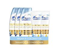 Head & Shoulders Supreme Moisture Clarifying Anti-dandruff Shampoo and Conditioner Set with Argan Oil for Soft Hair, Dandruff Scalp Treatment, 3 x 400 ml Shampoo and 2 x 275 ml Hair Conditioner