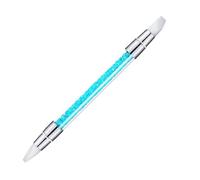 -Head Silicone Nail Brush - Nail Carving and Dotting Tool, Rhinestone Handle | Nails Art Pen for Acrylic Gel Designs, Precise Nails Shaping Embossing, Diy or Professional Manicure Use