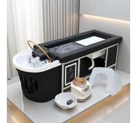 Head Spa Bed Professional Massage Shampoo Bed with Foot Washing Basin, Steaming & Water Circulation, for Pedicure Shop & Beauty Salon