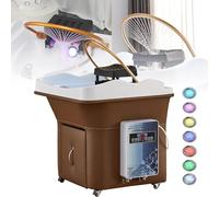 Head Spa Equipment Sink Portable with 60L Water Tank, Thermostatic Japanese Head Spa Equipment Water Circulation Shampoo Basin, Enhance The Head Wash Experience,Brown