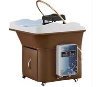 Head Spa Equipment Water Portable Thermostatic, Circulation Shampoo Basin with 60L Tank, Temperature Adjustment, for Barber Shop Beauty Institute Hairdressing Store(Brown)