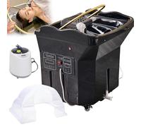 Head Spa Equipment Water Professional Shampoo Bowl with Fumigation & Light Therapy, Adjustable Massage Bed and Universal Wheels for Salon and Treatments