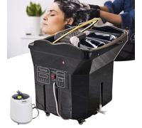 Head Spa Equipment Water Shampoo Basin, Salon Fall with 60 Litre Storage Tank,with Adjustable Rest (Black)