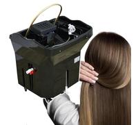 Head Spa Equipment Water Shampoo Bowl Fall,30-55℃ Adjustable Temp Basin Sink,Automatic Circulation,for Beauty Salons, Massage Parlors (Black)