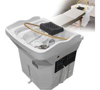 Head Spa Equipment Water Shampoo Bowl with 60L Tank, Adjustable Shower, 4 Universal Wheels, Massage Bed & Hot/Cold Switch - Enhance Hair Washing Experience