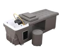 Head Spa Professional Head Therapy Bed for Barber Shop Beauty Salon, 40L Dual-Performance Flat-Laying Shampoo Sink with Intelligent Water Circulation Moxibustion Fumigation