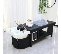 Head Spa Shampoo Bed, Massage Table, Head Spa Equipment with Supports Water Circulation, Fumigation & LED Scalp Care Acrylic Shampoo Bowl for Spa Beauty Salon Barber