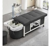 Head Spa Shampoo Bed Massage Table, Modern Style Professional Head Spa Equipment with Water Cycle, Fumigation Suit, Open Storage, Sturdy Ceramic Basin