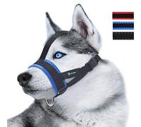 Head Strap Dog Muzzle Bite Guard Prevent from Taking off by Paws for small,medium and large dogs(M/Blue)