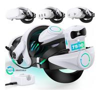 Head Strap for Meta Quest 3S/Quest 3 with Digital Display Battery and Charging Dock, Comfort Head Strap with Double Adjustament Dials, Enhanced, Balanced, Extra Time for Oculus Quest 2 Head Strap