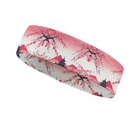 Head Tie Sport Headband for Running Stretchy Headbands Mount Fuji with Cherry Printed Hair Band Workout Hairbands Accessories for Spa Sports Yoga Etc