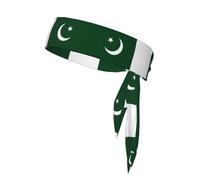 Head Ties Headband Sports Sweatband for Men Women Headband Karate Tie Back Sweat Wicking Workout Head Band Flag of Pakistan