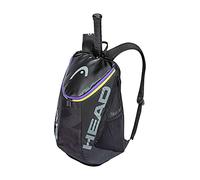 HEAD Tour Team Tennis Backpack 2 Racquet Carrying Bag w/Padded Shoulder Straps & Shoe Compartment - Black/Purple