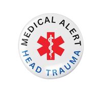Head Trauma Medical Alert Logo Badge 1in 25mm