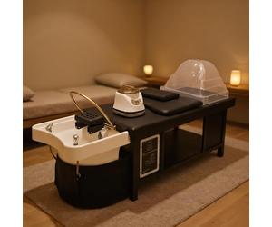 Head Treatment Shampoo Bed with Fumigation and Water Circulation Thai Massage Beauty Bed for Beautysalons and Spas
