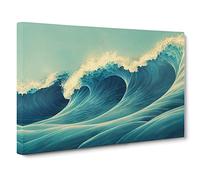 Head Turning Japanese Wave Canvas Wall Art Print 30x20 Inch