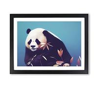 Head Turning Panda Framed Print | A3 Black Framed Wall Art | Ready to Hang | Modern Animal Picture | Living Room Bedroom Lounge Office