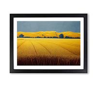 Head Turning Wheat Field Framed Print | A2 Black Framed Wall Art | Ready to Hang | Modern Nature Picture | Living Room Bedroom Lounge Office
