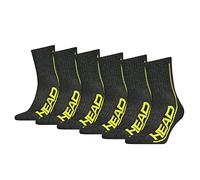 Head Unisex CREW SOCK, Dark Grey/Lime, 60 UK
