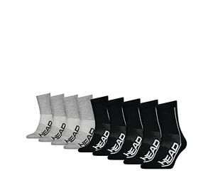 Head Unisex PERFORMANCE SHORT CREW 9P ECOM SHORT SOCKS, black/grey, 35/38