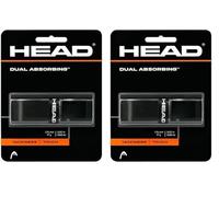 HEAD Unisex's Docena 03/04 Dual Absorbing Racquet Grip, Size One, Multi-Colour/Black (Pack of 2)