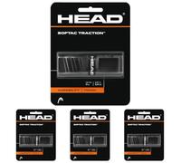 HEAD Unisex's Softac Traction Schwartz Replacement Grip-Black, One Size, Onesize (Pack of 4)