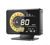 Head Up Display for Fuel Powered Vehicles 2008+ Featuring Speed RPM Voltage Turbo Oil Temperature Readings via OBD II Connection Black Finish (Thai)