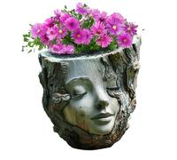 Head Vase Planter - Resin Face Pot, Cute Design | Home Decoration Coffee Table Display, Redorbac Gift for Women Birthday Party Outdoor Garden Decoration
