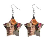 Head Wearing Floral Vortex Shape Wooden Earrings for Women, Vintage Elegant Wood Jewelry, Lightweight Earrings for Wedding, Party, Everyday Jewelry Gift, Apricot shaped, Wood, wood