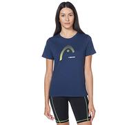 HEAD Women's Club Lara T-Shirt W Blouses, Dark Blue/Yellow, S