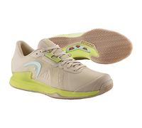 HEAD Women's Sprint Pro 3.5 Clay Women's Tennis Shoe, Macadamia/Lime, 38.5