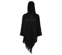 Head Wrap Scarves for Women Women's Imitation Tassel Knit Shawl Autumn And Winter Feather Yarn Warm Hat Over The Shawl Chiffon Cover up for Evening Wear (Black, A)