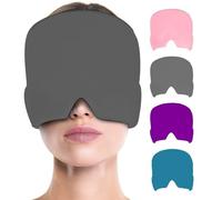 Headache Migraine Relief Cap Ice Gel Mask Cool Pack Hat Reduce Stress, Warm Cold Head Compress for Headaches, Gel Eye Mask Cooling for Puffy Eyes Dry Eyes Sleeping Migraines (Gray)