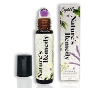 Headache Relief 10ml Roll-On Stick. Essential Oil & Amethyst Remedy to Ease Head Pain & Migraine. Camomile, Peppermint, Lavender, Rosemary & Eucalyptus. Aromatherapy & Crystal Rollerball.