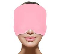 Headache Relief Hat for Migraine Relief, Tension, One Size Fits All Headache Cap with Reusable Ice Gel Pack for Puffy Eyes, Stress Relief (Pink)