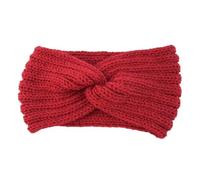 Headband 1pc Solid Color Headwrap Autumn Winter Knit Headband Ear Protection Warmer Sports Multi-functional Hair Accessories(Red)