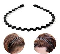 Headband,1PCS Metal Hair Band for Men Headband Women Hair Bands for Guys Head Hair Hoop Black Elastic Non Slip Wavy Men’s Hairband