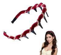 Headband, 2025 New Elegant Pearls Hair Bands for Women Girls, Headbands for Women's Hair Easy to Wear, Keep Your Hairstyle in The Best Condition (red, one size)