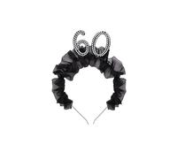 Headband 60 Years with Fabric and Beads - Black