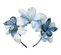 Headband Bicycle Helmet Winter Butterfly Tea Fascinator Hat Halloween Costume Headdress Hair Towels Women's Ties (Sky Blue, One Size)