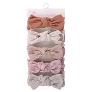 Headband Bows - Elastic Headbows, Multiple Features Bows Bands Hair Accessories | Set of 5 Stretchy Soft Knot Headbowss Kids, Babyy Boys Girl Newborns