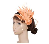 Headband Boy Hats for Women, Fascinator, Flowers, Mesh, Bridal Headpiece, Hair Clip, Hat, Feather Hair Accessories, Headpiece for Party, Church, Wedding, Cocktail, Club, (Watermelon Red, One Size)