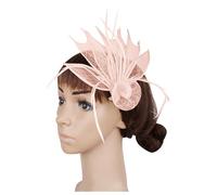 Headband Boy Hats for Women, Fascinator, Flowers, Mesh, Bridal Headpiece, Hair Clip, Hat, Feather Hair Accessories, Headpiece for Party, Church, Wedding, Cocktail, Club, (Khaki, One Size)