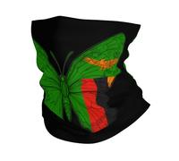 Headband Butterfly Zambia Zambian Flag Balaclava Breathable Neck Gaiter Comfortable Facial Shield For Traveling Running Outdoor 25X50Cm