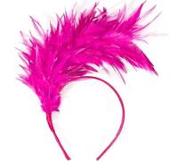 Headband Carnival Headpiece Carnival Headband Women's Carnival Feather Hair Accessories 1920s Headband Feather Headband 20s Style Hairband Retro Hair Band Fascinator (Hotpink, One Size)